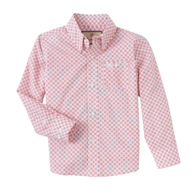 Wrangler Boy's Classic Western Button Down Shirt (Orange) Size XXL