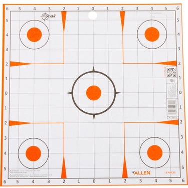 EZ Aim Paper Shooting Targets, 12" Square Sight-In Grid Targets, 13-Pack