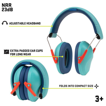 ULTRX Children's Passive Hearing Earmuff (Teal/Dark Blue)
