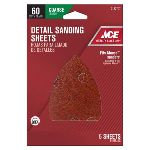 Load image into Gallery viewer, Ace Mouse 5 in. L X 3-1/2 in. W 60 Grit Aluminum Oxide Mouse Sandpaper 5 pk
