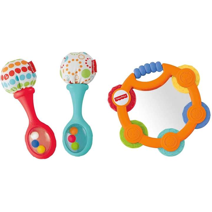 Load image into Gallery viewer, Fisher-Price Tambourine &amp; Maracas Gift Set
