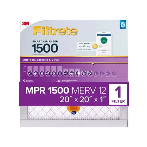 Load image into Gallery viewer, Filtrete 20 in. W X 20 in. H X 1 in. D Polypropylene 12 MERV Smart Air Filter 1 pk
