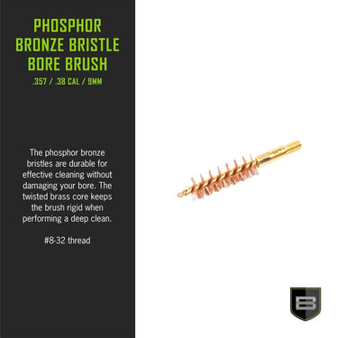 Breakthrough Clean Technologies Phosphorus Bronze Bristle Bore Brush, 357, .38 Caliber & 9mm