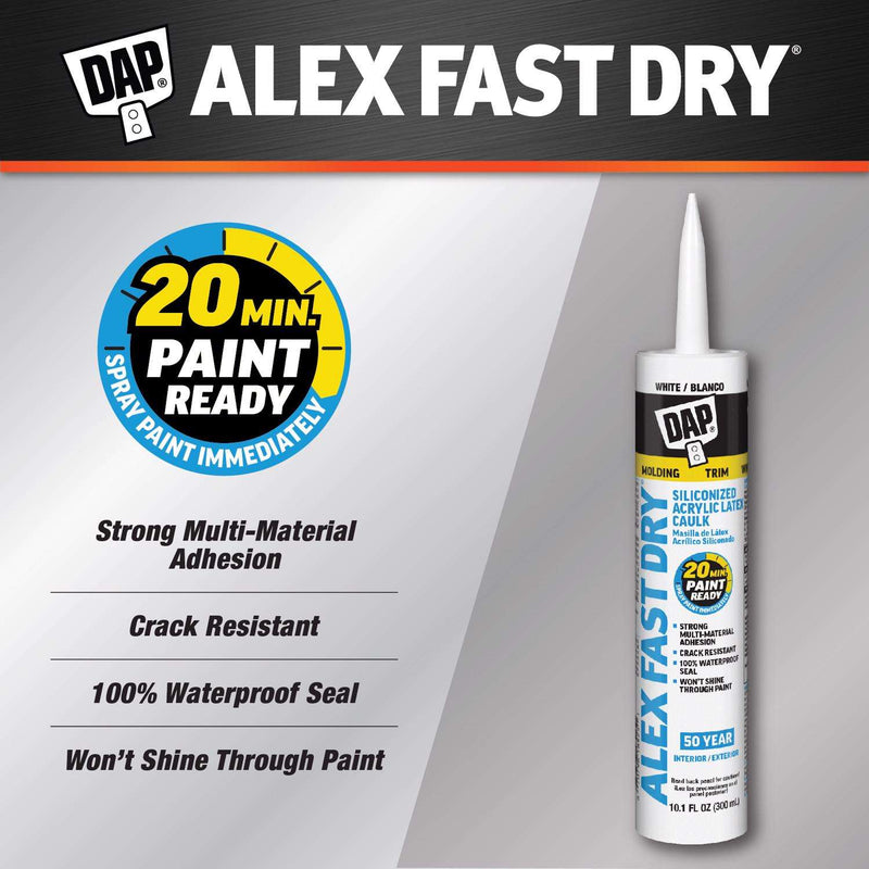 Load image into Gallery viewer, DAP Alex Fast Dry White Acrylic Latex Caulk 10.1 oz
