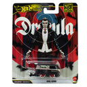 Hot Wheels Premium Pop Culture Dracula Kool Kombi van in its Dracula-themed blister package