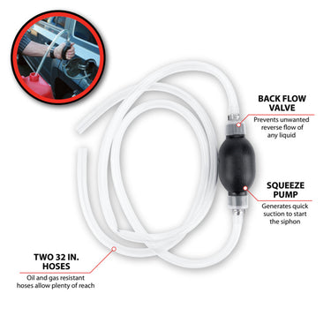 Performance Tool Siphon Hose w/Back Flow Valve