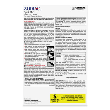 Zodiac Spot On Flea & Tick Control