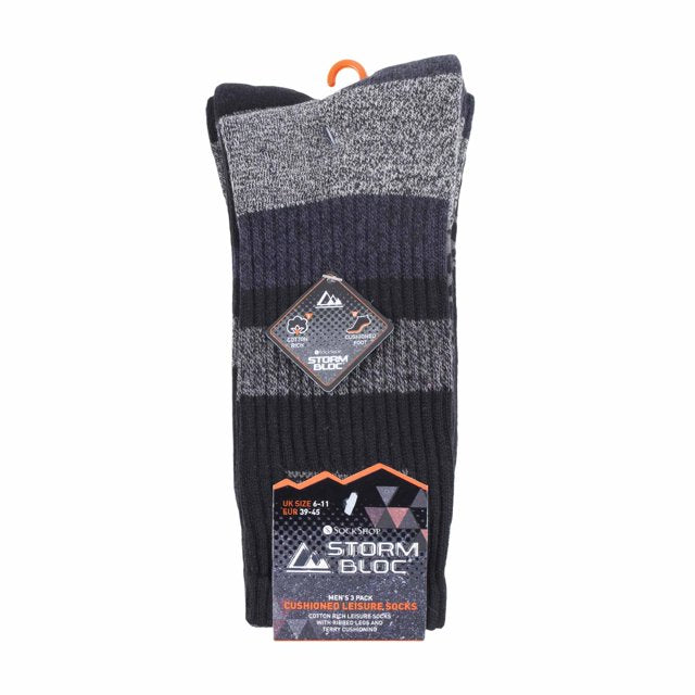 Load image into Gallery viewer, Storm Valley - 3 Pack Mens Cushion Sole Lightweight Breathable Cotton Hiking Socks
