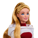 Close-up of the Nova Bright doll's face with long blond braided hair