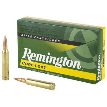 Remington Core-Lokt Hyper Velocity Centerfire Ammunition, 7mm Rem Mag, Pointed Soft Point Core Lokt, 150 Grain - 20 Cartridge Box
