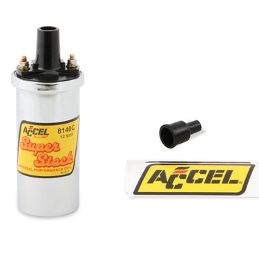 ACCEL Ignition Coil - Chrome - 42000v 1.4 ohm primary - Points - up to 6500 RPM