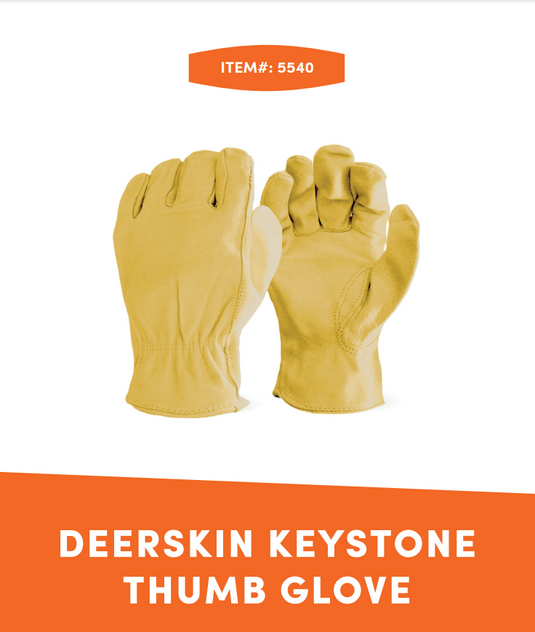 Deerskin Driver With Keystone Thumb Glove Large