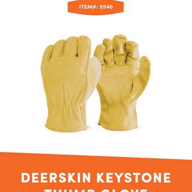 Deerskin Driver With Keystone Thumb Glove 2X Small