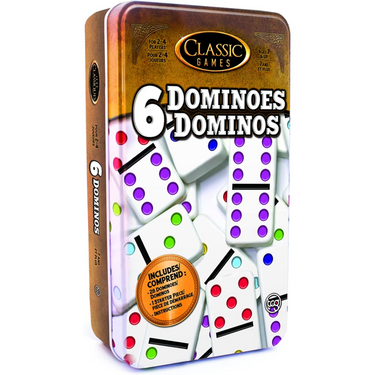 Classic Games - Double 6 Dominoes Tin