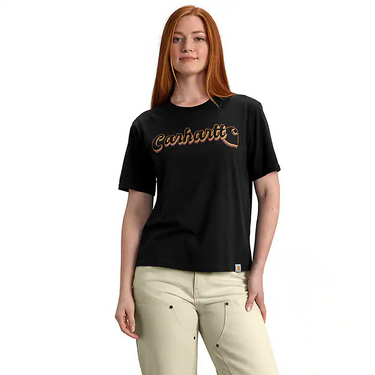 Carhartt Women's TENCEL™ Fiber Series Loose Fit Short-Sleeve Script Graphic T-Shirt (Black) Size L