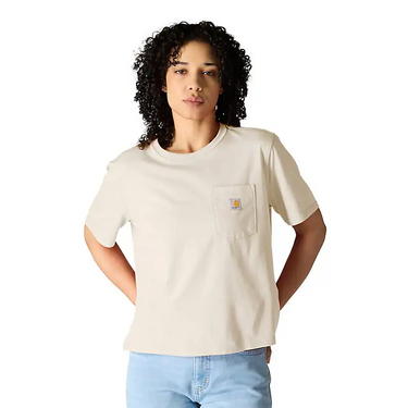 Carhartt Women's TENCEL™ Fiber Series Loose Fit Short-Sleeve Crewneck T-Shirt (Oat Milk Heather) Size XL