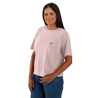 Carhartt Women's TENCEL™ Fiber Series Loose Fit Short-Sleeve Crewneck T-Shirt (Soft Rose) Size XXL