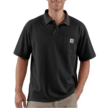 CarharttLoose Fit Midweight Short-Sleeve Pocket Polo (Black) Size L