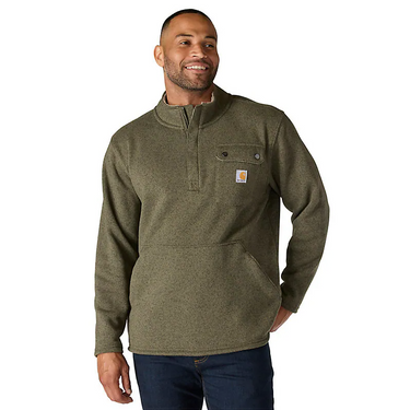 Carhartt Relaxed Fit Midweight Quarter-Zip Pocket Sweater Fleece (Dusty Olive) Size M
