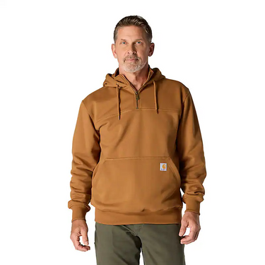Carhartt Rain Defender® Loose Fit Heavyweight Quarter-Zip Hoodie (Carhartt Brown) Size XXL