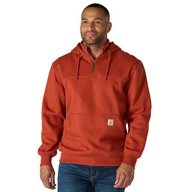 Carhartt Rain Defender® Loose Fit Heavyweight Quarter-Zip Hoodie (Spice Red) Size XL