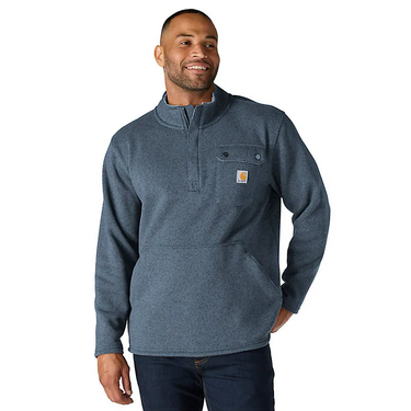 Carhartt Relaxed Fit Midweight Quarter-Zip Pocket Sweater Fleece (Faded Navy) Size S