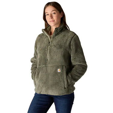 Carhartt Women's Loose Fit Fleece Pullover - 3 Warmest Rating (Dusty Olive) Size XL