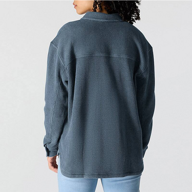 Carhartt Women's Oversized-Fit Heavyweight Waffle Knit Shirt (Faded Navy) Size XXL