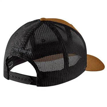 Carhartt Rugged Flex® Twill Mesh-Back Logo Patch Cap (Carhartt Brown/Black)