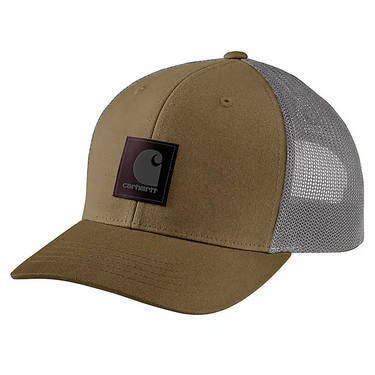 Carhartt Rugged Flex® Twill Mesh-Back Logo Patch Cap (Dark Khaki)