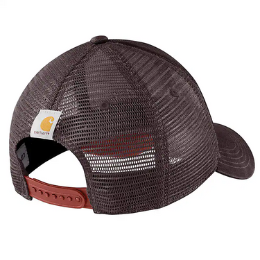 Carhartt Canvas Mesh-Back Logo Graphic Cap (Dark Sepia)