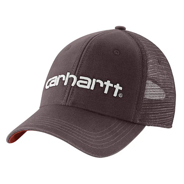 Carhartt Canvas Mesh-Back Logo Graphic Cap (Dark Sepia)