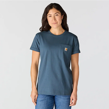 Carhartt Women's Dearborn Loose Rosie T-Shirt (Iron Blue) Size L