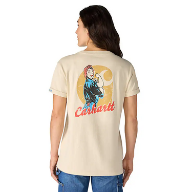 Carhartt Women's Dearborn Loose Rosie T-Shirt (Oat Milk) Size L