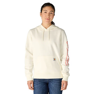Carhartt Women's Sawyer Script Logo Sweatshirt (Eggshell) Size 3XL
