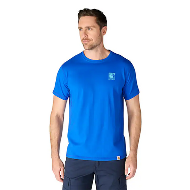 Carhartt Men's Force Relaxed Logo T-Shirt (Electric Indigo) Size XXL