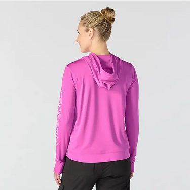 Carhartt Women's Force Sun Defender™ Relaxed LS Logo Hoodie (Electric Fuchsia) Size L