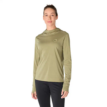Carhartt Women's Force Sun Defender™ Relaxed LS Logo Hoodie (Dill Heather) Size 3XL