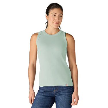 Carhartt Women's TENCEL™ Fiber Series Fitted Ribbed Tank (Smoked Teal) Size S