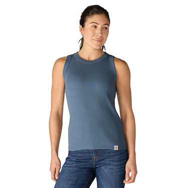 Carhartt Women's TENCEL™ Fiber Series Fitted Ribbed Tank (Iron Blue) Size S