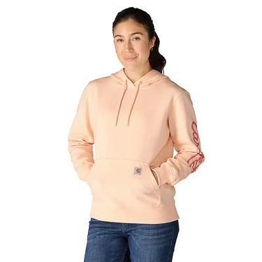 Carhartt Women's Sawyer Script Logo Sweatshirt (Light Coral) Size XS