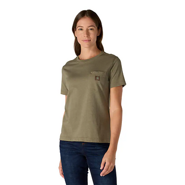 Carhartt Women's Irvine Relaxed T-Shirt (Dusty Olive Heather) Size L