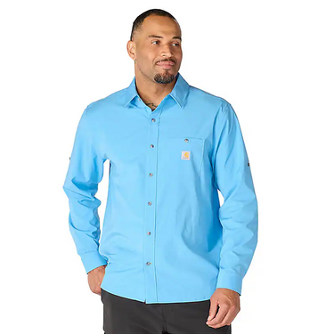 Carhartt Force Sun Defender™ Woven Relaxed Long Sleeve Shirt (Tranquil Blue) Size L
