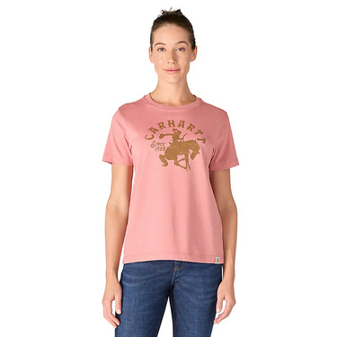 Carhartt Women's Irvine Relaxed Horse T-Shirt (Rose Tint Heather) Size S
