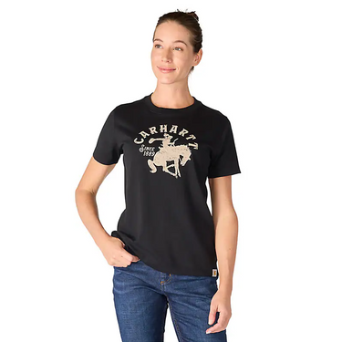 Carhartt Women's Irvine Relaxed Horse T-Shirt (Black) Size S