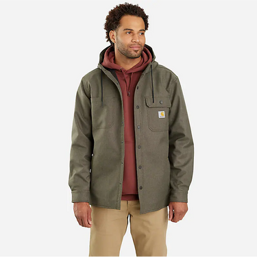 Carhartt Rain Defender® Relaxed Fit Heavyweight Hooded Shirt Jac (Moss) Size L