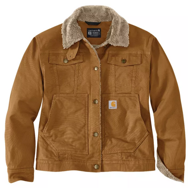 Carhartt Women's Canvas Sherpa-Lined Jacket (Carhartt Brown) Size XXL