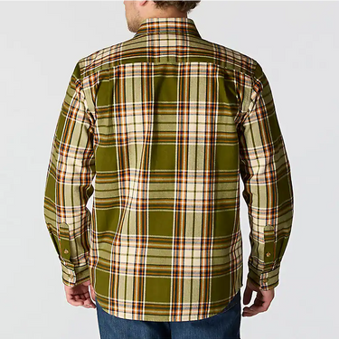 Carhartt Loose Fit Heavyweight Flannel Long-Sleeve Plaid Shirt (Dark Bronze Green) Size S