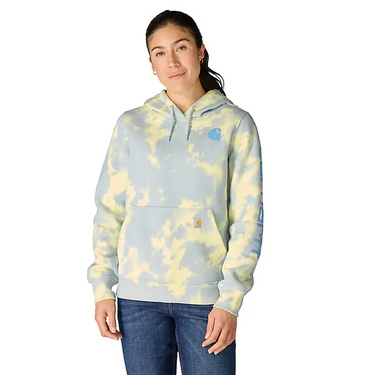 Carhartt Women's Marquette Printed Sweatshirt (Blue Aura Watercolor Camo) Size 3XL