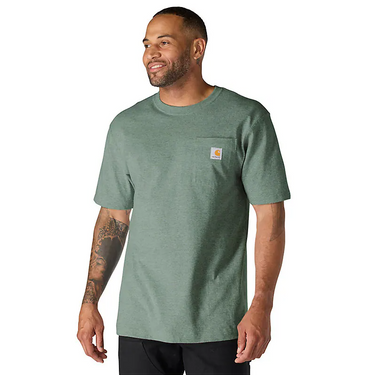 Carhartt Iconic K87 Pocket T-Shirt (Green Slate Heather) Size 2XLT